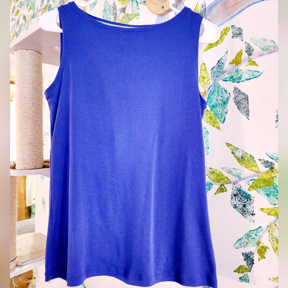 Talbots Blue-Violet Boatneck Sleeveless Top S